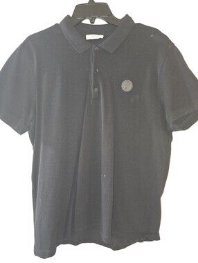 Versace Black Polo Shirt with Medallion Logo